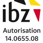 Logo du ministère belge de l’Intérieur (IBZ) accompagné du numéro officiel d’autorisation 14.0655.08.