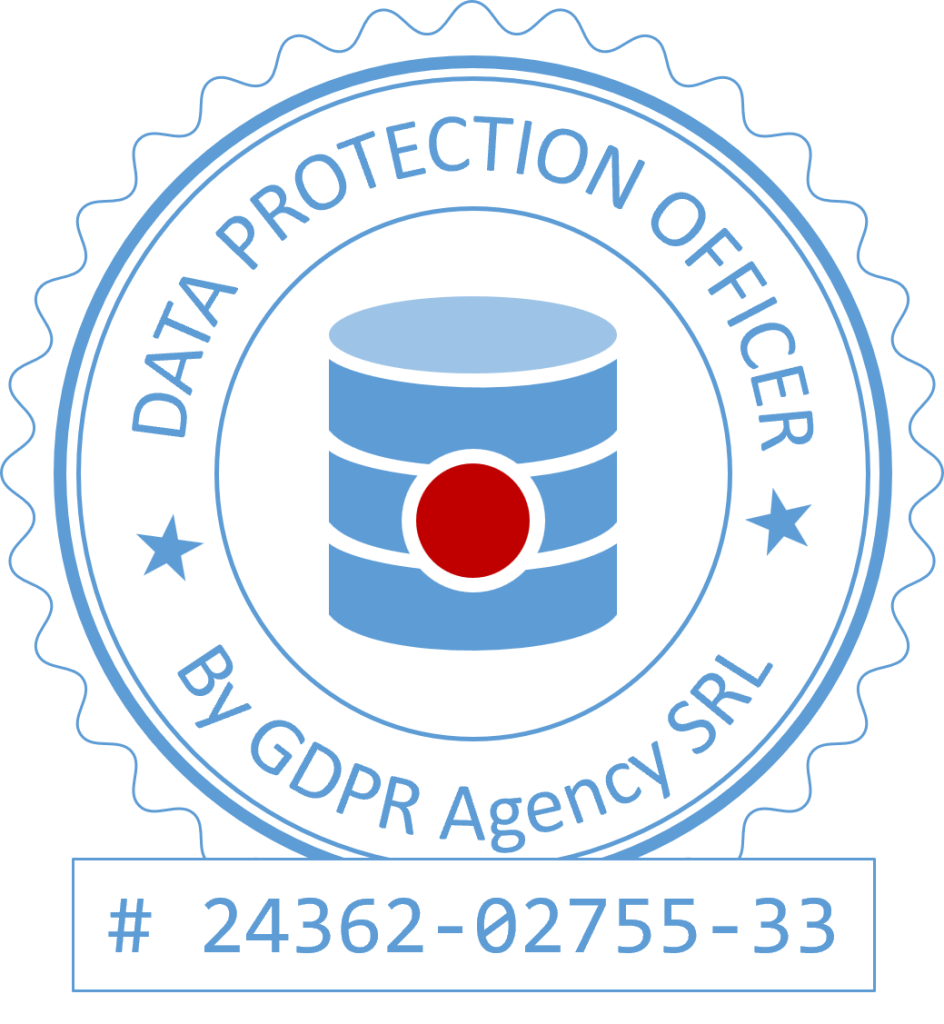 Sceau officiel certifiant la désignation d’un Délégué à la Protection des Données - GDPR Agency SRL