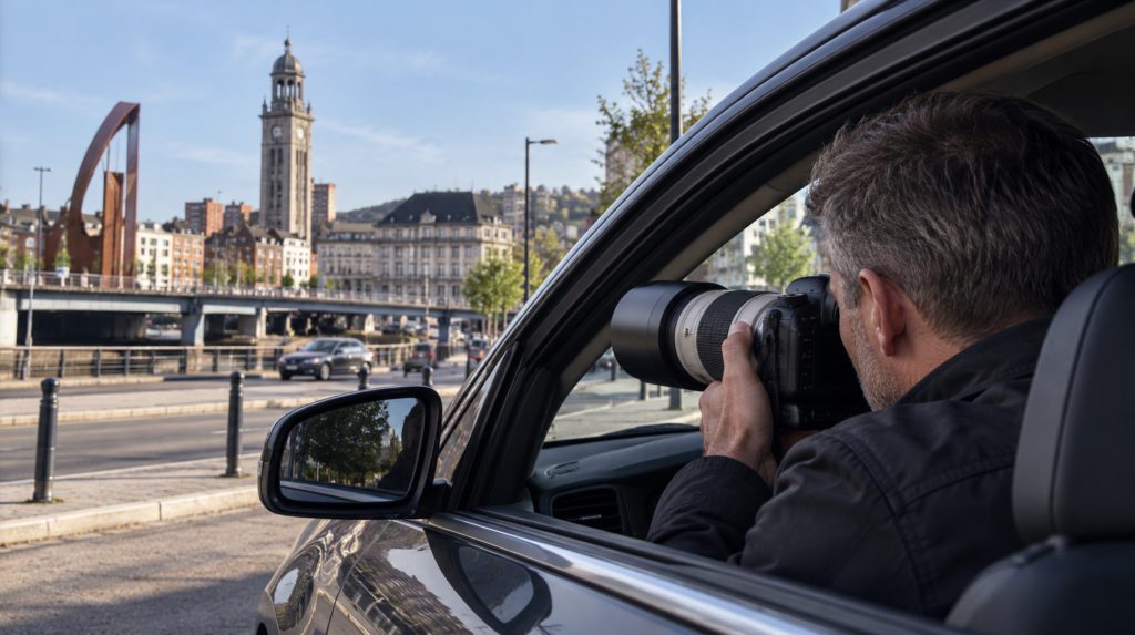 Détective privé à Charleroi réalisant une surveillance
