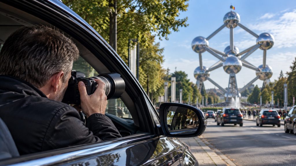 Détective privé à Bruxelles réalisant une surveillance